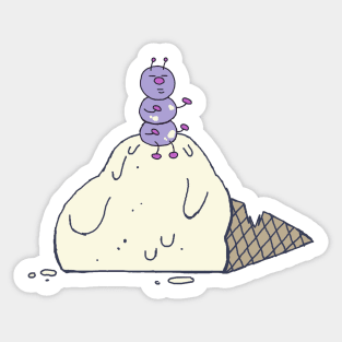 Icecream Worm Sticker